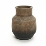 Rockport Rustic Brown Gradient Terracotta Vase, Wide-Body Design for Entryways & Tabletops
