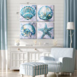 Rosecliff Heights Elegant Shells Canvas Wall Art Print Set of 4 - Image 2