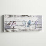 Runda Perched Birds - Hand Painted Wood Plank Panel Wall Décor - Image 5