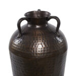 Russia Brown Metal Tall Floor Mediterranean Style Decorative Brown Vase with Hammered Details and Handles - Image 6