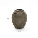 Rustic Brown Terracotta Round 15.4-Inch Tall Vase - Image 5