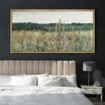 Rustic Countryside " Rustic Field Wildflowers Vintage Countryside Nature Landscape Retro Art Decor Extra Large Pictures " - Image 7