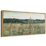 Rustic Countryside " Rustic Field Wildflowers Vintage Countryside Nature Landscape Retro Art Decor Extra Large Pictures " - Image 8