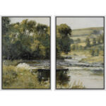 Rustic Countryside " Woodland Stream Splendor Pastoral " 2 - Pieces - Image 4