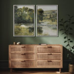 Rustic Countryside " Woodland Stream Splendor Pastoral " 2 - Pieces - Image 5