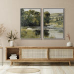 Rustic Countryside " Woodland Stream Splendor Pastoral " 2 - Pieces - Image 2