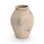 Rustic Terracotta Vase with Ribbed Texture, 15'' Tall Brown Accent for Shelves & Tabletops - Image 2