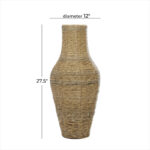 Sabre Brown Faux Seagrass Handmade Tall Woven Floor Vase - Image 5