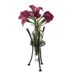 Samak Amphora Glass Table Vase with Wire Metal Stand - Image 4