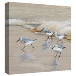 Sandpiper Beach I Amber by Studio Arts - 2 Piece Canvas Wall Art Print Set - Image 2