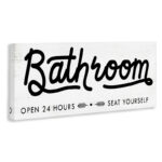 Seat Yourself Bathroom Sign Minimal Black White by Daphne Polselli - Graphic Art Print - Image 2