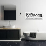 Seat Yourself Bathroom Sign Minimal Black White by Daphne Polselli - Graphic Art Print - Image 3