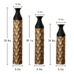 Set Of 3 Gorgeous Home Decoration Large Glazed Floor Metal Vases (24.8"/29"/33.8" H) - Image 4