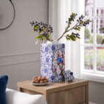 Sharease 17.72" Handmade Blue White Chinoiserie Ceramic Ginger Jar / Table Vase - Image 3