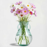 Small French Country Glass Vase, 6.25 inch, 25 oz Capacity