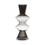 Smoke Glass Fluted Vase with Curved Triangles