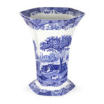 Spode Blue Italian Hexagonal Vase 10.5" - Image 7