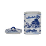 Stoneware Ceramic Chinoiserie Decorative Container with Lid - Image 6