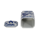 Stoneware Ceramic Chinoiserie Decorative Container with Lid - Image 7