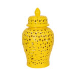 Stoneware Ceramic Jar with Intricate Cutout Design and Removable Lid - Image 3