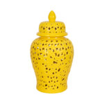 Stoneware Ceramic Jar with Intricate Cutout Design and Removable Lid - Image 6