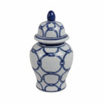 Stoneware Ceramic Vase Decorative Lidded Jar with Classic Design - Elegant Flower Vase Accent Piece for Home Decor - Image 5