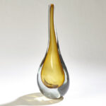 Stretched Neck Vase-Amber-Lg - Image 3