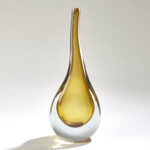 Stretched Neck Vase-Amber-Lg - Image 5