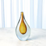 Stretched Neck Vase-Amber-Sm