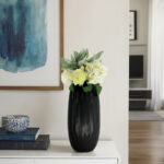 Tall Vase for Home Decor - Modern Ceramic Flower Vase with Sculptural Texture for Living Room