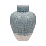 Textured Ceramic Ginger Jar with Removable Lid - Decorative Handcrafted Vase for Modern and Traditional Spaces - Elegant Accent Piece for Shelves, Mantels, and Tabletops - Stylish Home Decor Accessory - Image 6