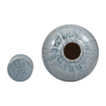 Textured Ceramic Ginger Jar with Removable Lid - Decorative Handcrafted Vase for Modern and Traditional Spaces - Elegant Accent Piece for Shelves, Mantels, and Tabletops - Stylish Home Decor Accessory - Image 8