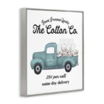 Toilet Paper Cotton Co Delivery Truck Bathroom Word Design - Floater Frame Graphic Art Print - Image 2