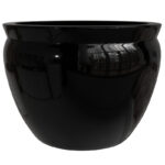 Traditional Black Fishbowl Planter