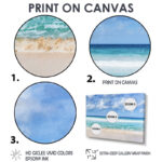 Tranquil Beach under White Clouds - Sea & Shore Wall Decor - Image 5