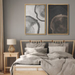 Tree Ring " Wood Tree Rings Abstract Minimalist Modern Wall Art Neutral Boho Decor " 2 - Pieces - Image 4