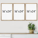 Tree Ring Rustic Oak Wood Farmhouse Decor Neutral Modern Organic Framed Canvas 3 Piece Print Art - Image 3