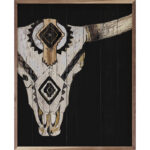 Tribal Longhorn Skull Black