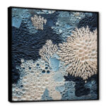 Under Water Blue And White Corals Collage - Coastal Wall Art - Image 2