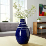 Vase Ceramic Stoneware Glossy 10" Modern Home Office Bedroom Living Room Decor