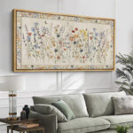 Vibrant Wildflower " Charming Wildflower Botanical Modern Art Relax/Calm WarmExtra Large Wall Decor Office " - Image 3