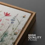 Vibrant Wildflower Green Garden Floral Boho Artwork Framed On Canvas 3 Piece Paintings Print Wall Decor - Image 6