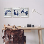Video Gamer Trio Controllers Headset Triptych Wall Plaque Art Set by Daphne Polselli - Image 2