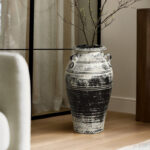 Vingate White and Black 18.3-Inch Tall Urn Vase - Image 2