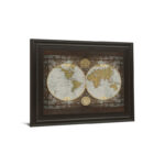 Vintage Globe Wall Art - 22" x 26" - Dark Chocolate Frame - Image 5