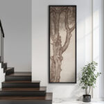 Vintage Pine Tree Drawing Classic Country Rustic Artwork - Extra Large Framed Wall Art Canvas Print - Image 4