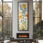 Vintage Pine Tree Drawing Classic Country Rustic Artwork - Extra Large Framed Wall Art Canvas Print - Image 2