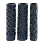 Vogelsang Ceramic Decorative Dark Blue Vase with Varying Patterns Set - Image 8