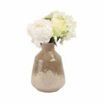 Warm Rustic Ceramic Table Vase for Home Decor, Decorative Flower Vase with Glazed Finish and Timeless Shape, Perfect for Displaying Fresh or Faux Floral Arrangements in Any Room - Tan & Cream - Image 5