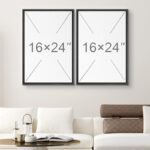 Watercolor Tan Brown Waves Organic Modern Abstract Wall Art Framed On Canvas 2 Piece Painting Print - Image 4